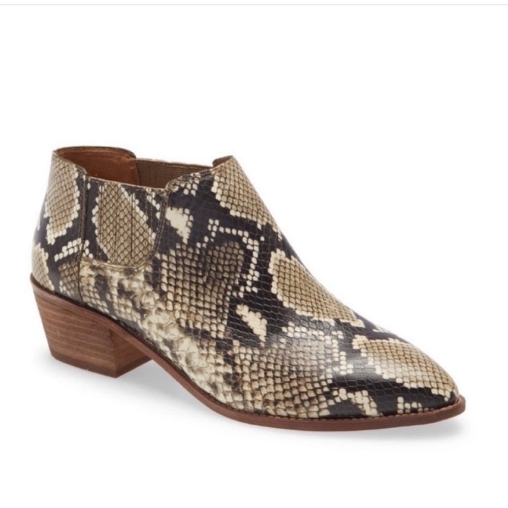 NIB Madewell Sonia Snakeskin Printed Chelsea Boots